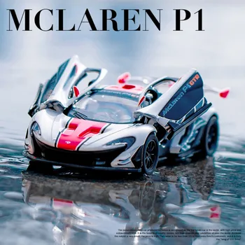 1/32 Super Modela Avtomobila Igrača McLaren P1 GTR Zlitine Diecast Igrače za Fante Zbirka Potegnite Nazaj Model Avto z Zvokom, Svetlobo, Dekoracijo