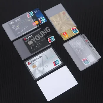 1/5/10PCS Pregleden Kartico sim Card Protector Pokrov PVC Nepremočljiva Kreditni sposobnosti Podjetja ID Kartico Značko Varstvo Imetnik Primeru