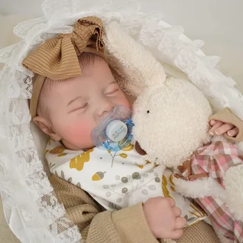 19 palca Realne Prerojeni Baby Doll Že Pobarvane Končal Levi Spanje Novorojenčka Baby 3D Kože, Vidne Žile Zbirateljske Umetnosti Lutka