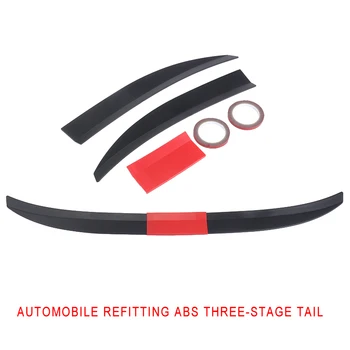 1pc 114 cm Črno Rdeči Avto ABS Tri-oddelek Rep Krilo Zadaj Prtljažnik Lip Spojler DIY Oblikovanje Dodatki