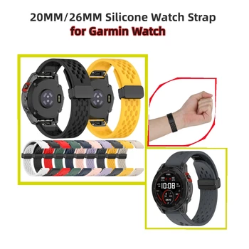 20 MM/26 MM Watch Trak Hitro Luknjico-obliki Zložljiva Sponke Trak za Garmin Watch Silikonski Trak Watch Dodatki