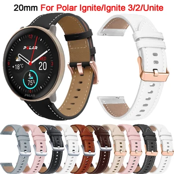 20 mm Usnjeni Trak Watchband Za Polar Vžgejo 3/2 Correa Za Polar Prižiganje/Združiti/Pacer Smartwatch Band Zapestnica Zamenjava Pasu
