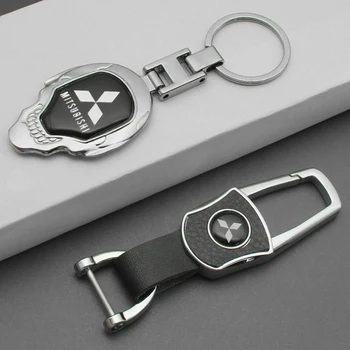 3D Kovine, Usnje, Tkanine Avto Styling Emblem Keychain Ključnih Verige Obroči Za Mitsubishi Lancer 9 10 Asx Outlander 3 Pajero l200 Attrag
