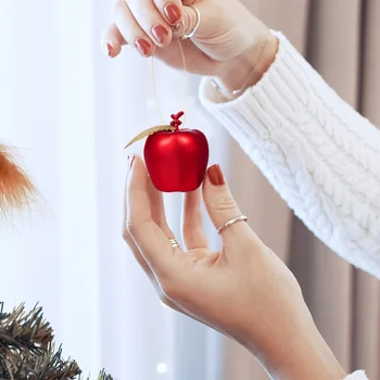 4 cm Rdeča, Zlata Jabolka Božično Drevo Obesek Visi Sadje Okras Božično novoletno Dekoracijo