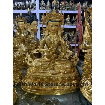 45 CM velike DOMOV tempelj Talisman učinkovita Zaščita Tibera Nepal Vajrayana Budizma Vajrasattva Buda Gilding medenina kip