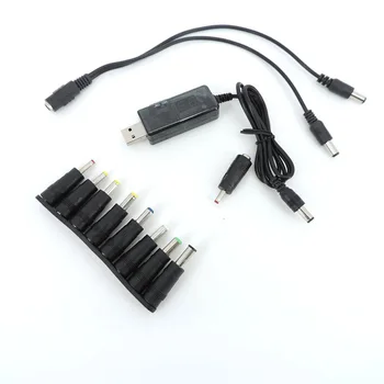 5.5x2.1 3,5 mm USB Boost Skladu DC 9V 12Volt 8pin Pretvornik Kabel Napetost Led Pretvornik Moči Regulator za Usmerjevalnik Led Zaslon L1