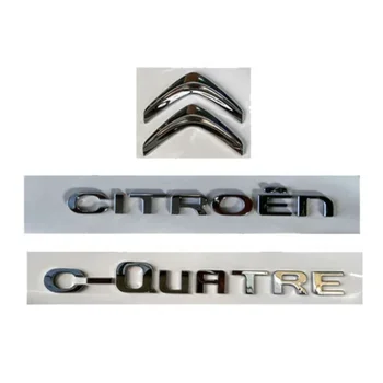 ABS Auto Zadaj Prtljažnik Značko Nalepke za Dekoracijo za Citroen Logotip C-QUATRE Nalepka Simbol Auto Styling Sprememba Dodatki