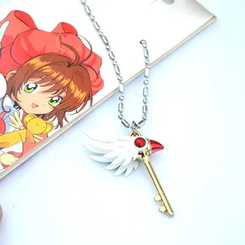Anime Card Captor Sakura Choker Ogrlice Cardcaptor Sakura Clow Čar Obesek keychains Tesnjenje Palico Izjavo Ogrlica