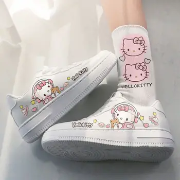 Anime Sanrio Hello Kitty Y2K starši-Otrok, Superge Kawaii Kuromi Cinnamoroll Priložnostne Beli Čevlji za Fante in Dekleta Risanka Darilo