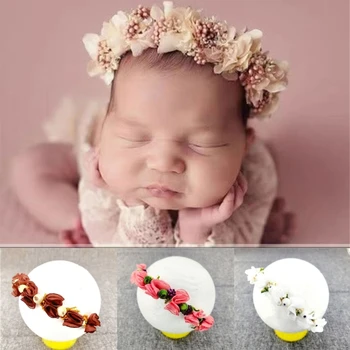 Baby Girl Trakovi Loki Cvetje Elastična Dojenčka Lase Pribor za Novorojenčka Fotografija Rekviziti Pokrivala