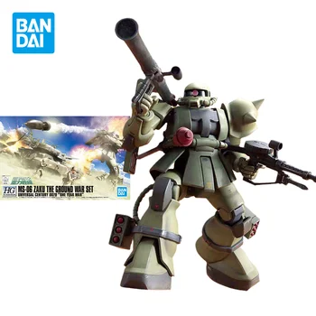 Bandai Gundam Model Komplet Anime Slika HGUC 1/144 MS-06 ZAKU figuric Zbirateljske V Vojno na Tleh Nastavite Igrače Darila za Otroke