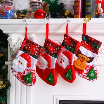 Božič Nogavice Tkanine Santa Claus Nogavica Darilo Otroci Candy Bag Snežaka, Jelena Žep Visi Božič Drevo Ornament Novo Leto 2023