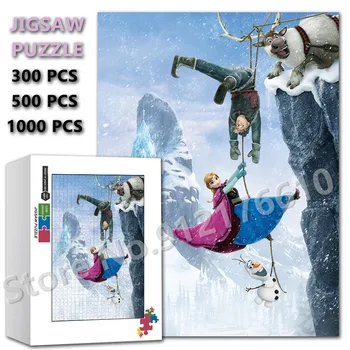 Disney Zamrznjene Kraljica Jigsaw Uganke 300/500/1000 Kosov Disney Princesa Razširite Izobraževalne Papir Puzzle Otroci Odrasli Igra Igrače