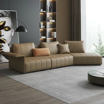 Dnevna soba pohištvo minimalističen italijanski kavč sodobne klavirske tipke kavč loka kavč glavo cowhide kavč