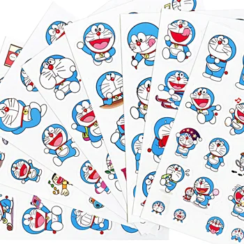 Doraemon Anime Risanke Izraz Nalepke za Dekoracijo Laptop Strani Računa za Mobilni Telefon, Dnevnik Tiskovine Prozorno PVC Nalepke