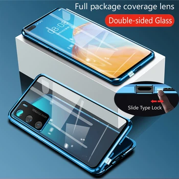 Dvojno Stransko Steklo Magnetni Absorpcije Kovin Snap Zaklepanje Primeru Za XiaoMi Mi 13 Lite Mi 13 Ultra Pro 13 Objektiv Kamere Zaščito Pokrova