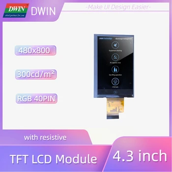 DWIN 4.3 Palčni Full Gledanja 480*800 TFT LCD Zaslon Ohmska Zaslon na Dotik LI48800T043TC3098