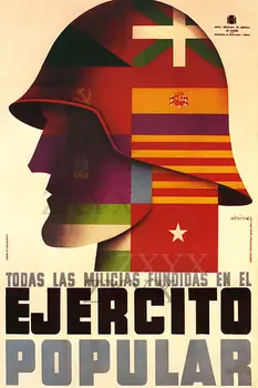 Ejercito Priljubljena Letnik Španske Državljanske Vojne Vojaške Propagandni Plakat
