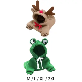 Elk Žaba Oblike Hišnih Kostum Hoodie Jumpsuit Bombaž Moda za Psa, Mačke Teddy