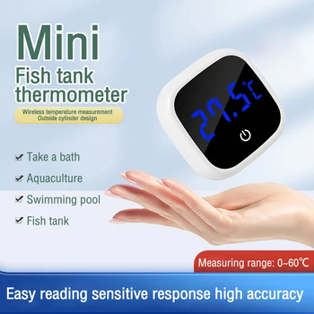 Fish Tank Termometer Visoko precizne Led Digitalni Zaslon Elektronski Akvarij Termometer Tester Meter Merilnik Dvojni Zaslon Bela