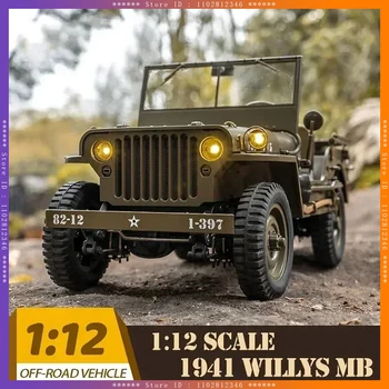 Fms 1:12 1941 Za Willys Mb Scaler Willys Jeep 2.4 g 4wd Rtr Gosenicah Plezanje Obsega Vojaški Tovornjak otroški Voziček Rc Model Avtomobila Odrasli Otroci