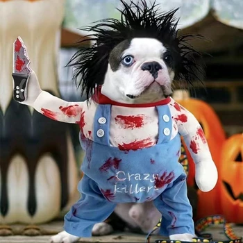 Halloween Ljubljenčka Psa Kostum, Obleke za Pse, ki ima Nož Halloween Božični Kostum Smešno Hišnih Mačk Stranka, Cosplay Oblačila Oblačila
