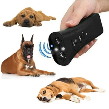 Hišni Pes Repeller Anti Skorja Stop Električni Shocker LED Ultrazvočni Psi Adapter Usposabljanje Vedenje Pomoči Brez Baterije Črna