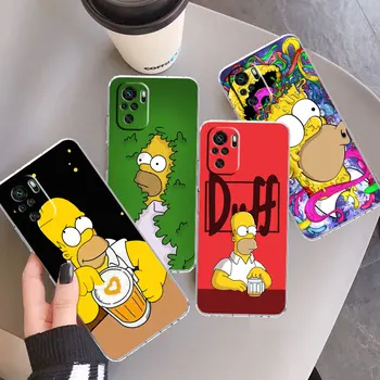 Homer Simpsons, Jasno Primeru Za Xiaomi Redmi Opomba 10 11 9 8 Pro 10C 12 9A 9C 8T K40 7 9T 11s 10s 9s Silikonski Funda Telefon Kritje