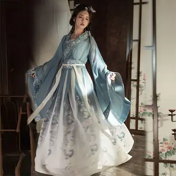 Izboljšano Kitajski Stil Oblačenja Obleko Ženske Hanfu Kostum Letnik Wei Jin Uniform, Cosplay Elegantno Očesa Stopnji Uspešnosti Qiapo