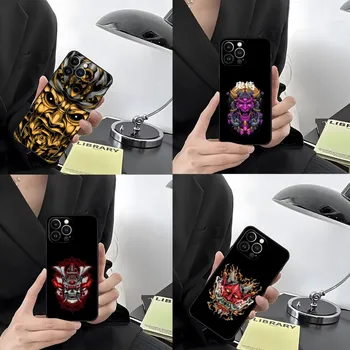 Japonska Samurai Oni Masko Tiger, Lev Primeru Telefon Za Iphone 14 Pro Max 13 Mini 11 12 Xr Xs X 6s 8 Plus Zadnji Pokrovček