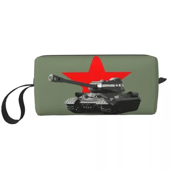 JE-2 pa josif Stalin Vojaški Tank Ličila Vrečko Za Ženske Potovalni Kozmetični Pripomočki Srčkan Sovjetske zveze Urss Vojne Shranjevanje Toaletne Torbe