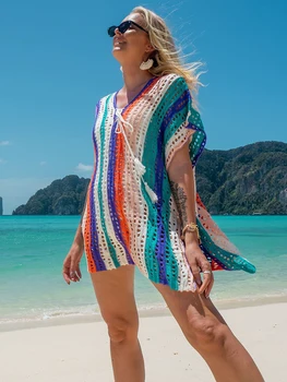 Kopalke Kritje Do Leta 2023 V Vratu Tassel Trak Pravilno Top Plus Velikost Bikini Prikriti Tunika Za Plažo Sarong Plesti Kritje Za Ženske