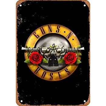 Kovinski Znak Guns N' Roses Retro tin Prijavite se Nostalgično Ornament Kovinski Plakat Garaža Art Deco bar Cafe, Trgovina 8x12Inch tin Plakat Heker