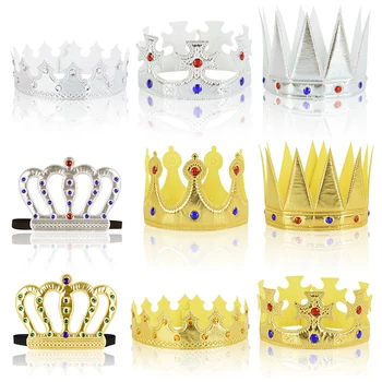 Kralj Kraljica Headdress Krono Plastičnih Princesa Princ Rojstni Dan Klobuk Odrasli Otroci Nastavljiv Festival Ličila Ples Stranka Dobave