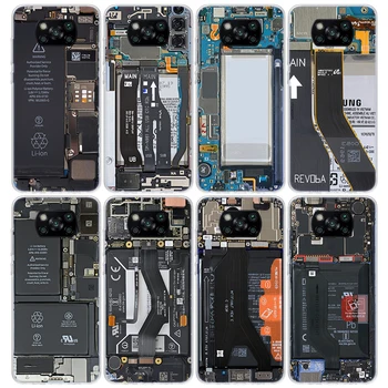 Matično ploščo Vezja Smešno Vzorec Primeru Telefon Za Xiaomi Mi 11T 12T 9T 10T 12X 11i 12 11 10 9 8 Lite 13 5X 6X A1 A2 A3 CC9 Lupini
