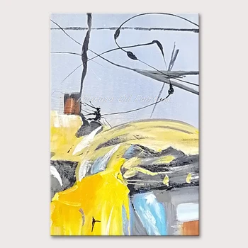 Mintura,Ročno Poslikano Oljnih Slik na Platnu,Stenske Slike za dnevno Sobo Abstraktne Linije in Barve Blokov Hotel Dekor Ni Uokvirjena