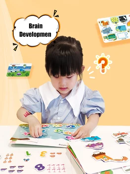 Montessori Matematičnih Angleški Prilepite Mirna Knjiga Otroci Igrače Moj Prvi Zaseden Otroci Knjiga Nalepke Ujemanje Puzzle Igra, Igrača Izobraževanje