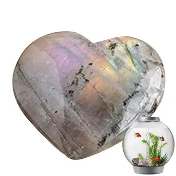 Moonstone Kristali Naravno Vijolično Srce Oblikovan Dekorativni Luna Kamen Žep Luna Kamen Za Umetnosti Obrti Zbirateljske Kristalno Za