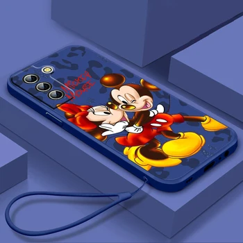 Nekaj Mickey Minnie Primeru Telefon Za Samsung Galaxy S22 S23 S20 S21 S9 S10 Ultra Pro Plus FE Tekoče Vrv Silikonski Pokrov Fundas
