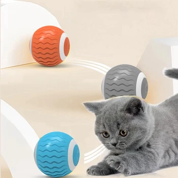 Pametna Mačka Igrače USB za Polnjenje Samodejno Voznega Kroglice Električni Self-gibljejo Interaktivni Pet Mucek Igrača za Igranje v Zaprtih prostorih