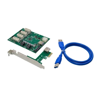 PCIe 1 do 4, 1X PCI Reže Riser Card Mini ITX za Zunanje 4 PCI-e Slot