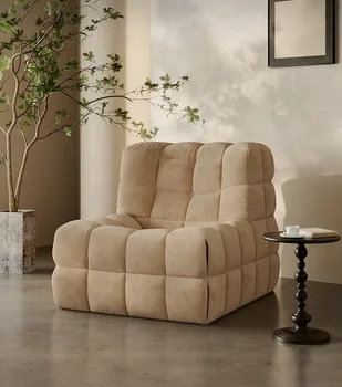 Preprosta sodoben kavč, ena oseba velvet design, leni, prosti čas, retro tofu blok kavč stol