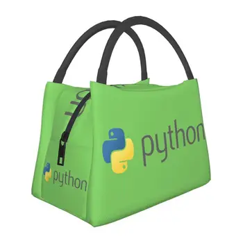 Programer Python Simbol Resuable Kosilo Polje Coder Toplotne Hladilnik Hrane Izolirana Kosilo Vrečko Bolnišnici Urad Pinic Posodo