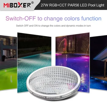 PW01 Miboxer RGB+SCT 27W Podvodna LED Svetilka PAR56 LED Bazen Lahka Nepremočljiva IP68 433MHz RF Nadzor AC12V / DC12~24V Zatemniti