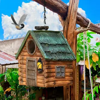 Smole Visi Birdhouse Ustvarjalne Dihanje Ptičje Gnezdo Na Prostem Vrt Papiga Hiša Nepremočljiva Dekorativni Birdhouses Za Balkon