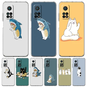 Srčkan Živali, Risanke Mačka Pregleden Primeru Telefon za Xiaomi Mi 11 Ultra 12 11T 11X 11i Lite Poco X3 X4 NFC F3 GT M4 Pro 5G Lupini