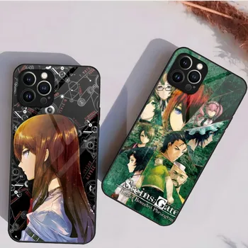 Steins Vrata Okabe Anime Primeru Telefon Za IPhone 14 Pro 12 13 11 Mini X XS XR Max 8 7 6 Plus SE 2020 Glass Design Nazaj Cove