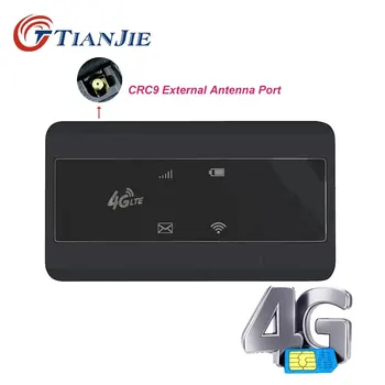 TIANJIE 4G SIM Kartico WiFi Usmerjevalnik Žep za Zunanjo Anteno Vrata CRC9 dostopne točke za Brezžični Modem Mobilne Odklenjena Adapter z Baterijo