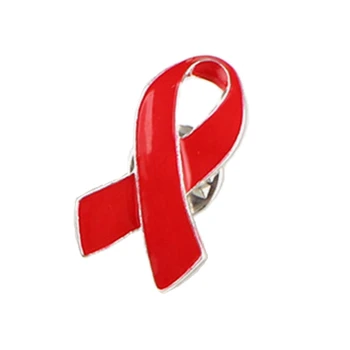 Tuberkuloza HIV AIDS Zavest Broška Rdeči Trak River Pin Dekoracijo Emajl Zatiči za Dobrodelne namene Fundraiser Dobave