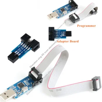 USBASP AVR ISP Programatorja ASP ATMEGA8 ATMEGA128 Podporo Win7 64bit 10Pin Žice Modul + 6 Pin Adapter svet